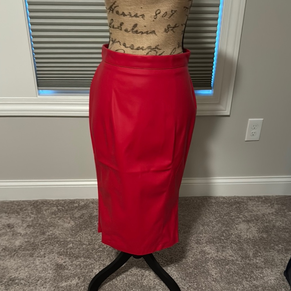 Pinup Couture Red Midi Pencil Skirt for Cocktail